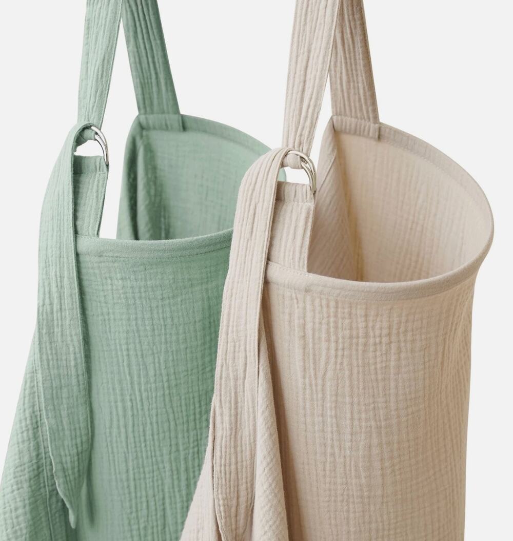 Konssy 2 Pack Muslin Nursing Cover/Apron for Breast Feeding Fog Green Cream NWT